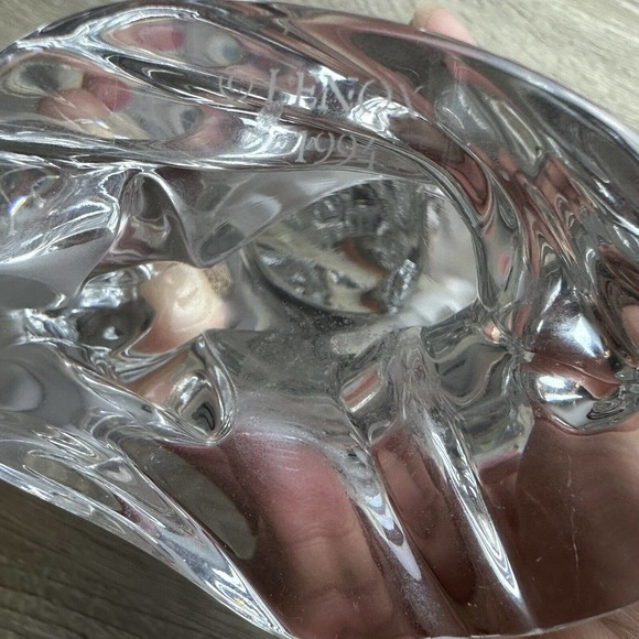 VTG LENOX Crystal Dolphin Figurine with sticker 1994 Retired Frosted & Clear EUC - Picture 6 of 6